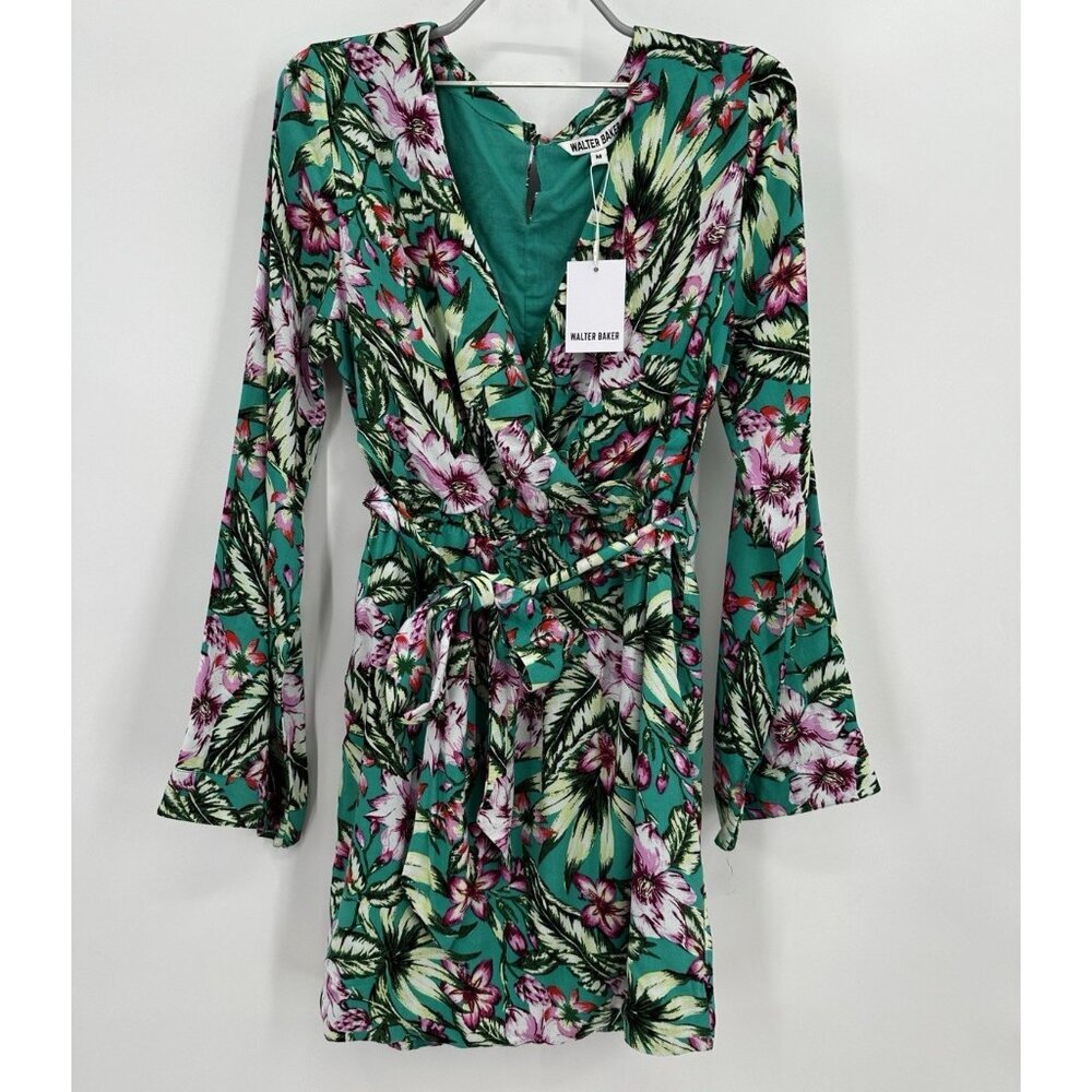 Walter Baker Jubilee Floral Faux Wrap Dress size M Tropical NWT Mini